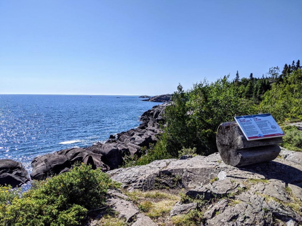 a panel along the trail of the self-guided interpretive hike in Pukaskwa National Park