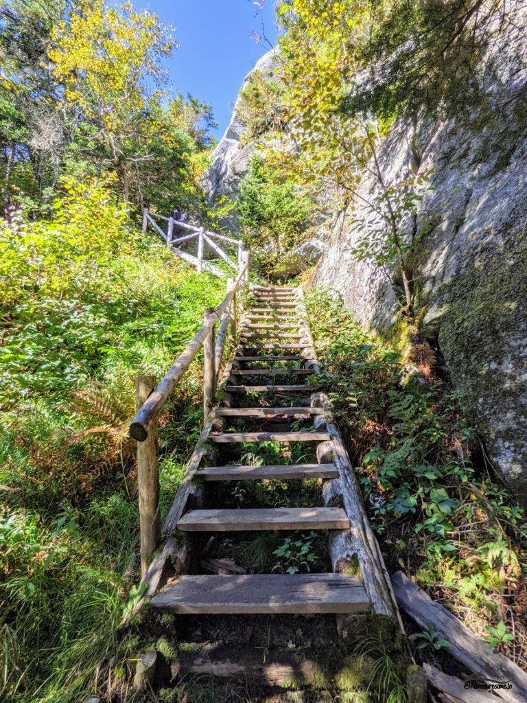 Hiking stairs on Round Top