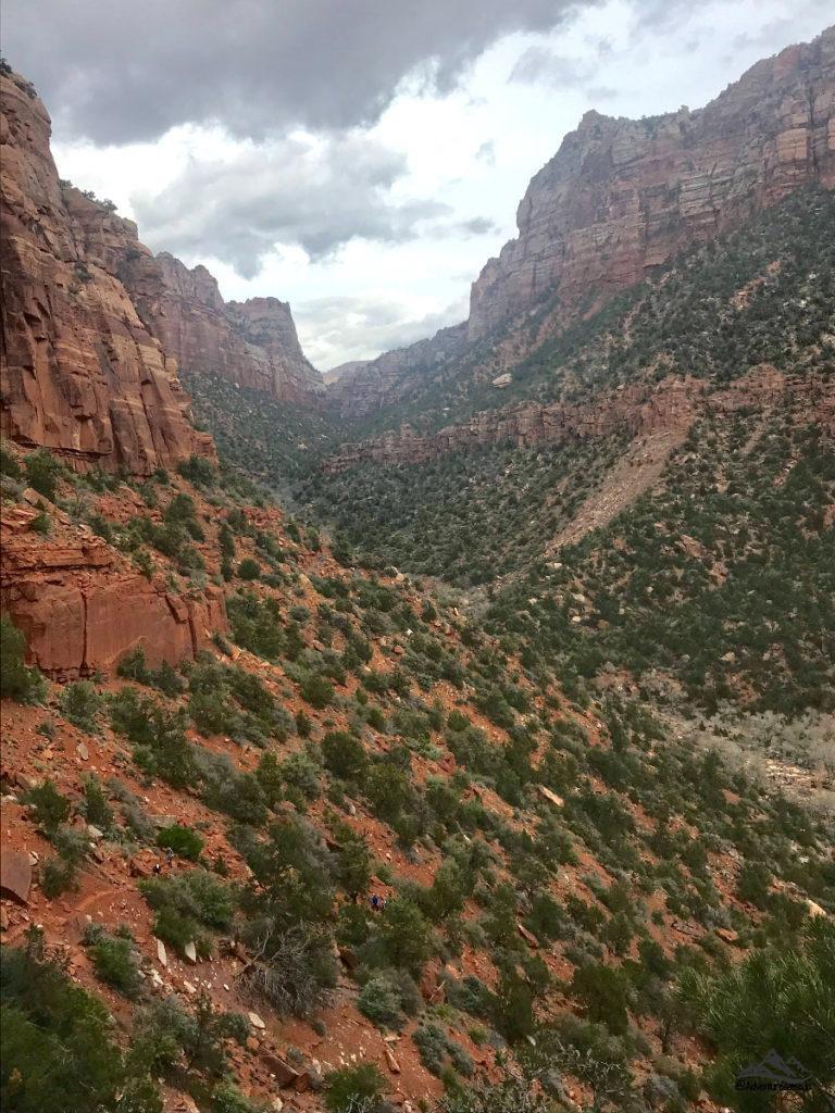 hiking down Kolob Canyon in Zion National Park