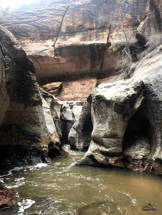 the end of the Subway Trail where the canyon gets narrow