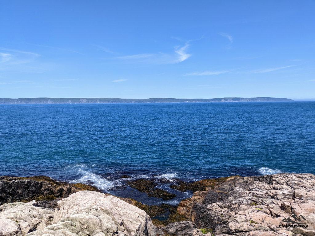 view of the ocean from Saint-Pierre with the shores of Langlade in the distance