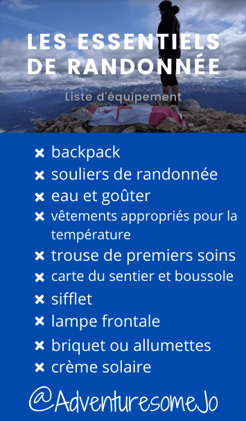 liste d'équipement essentiel pour la randonnée