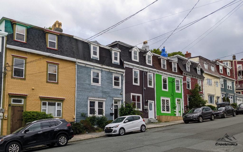 colourful houses of Jellybean Row in St. John's, Newfoundland