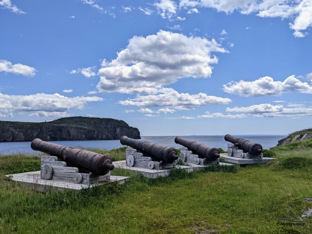 canons on Fort Point protecting Trinity in Newfoundland