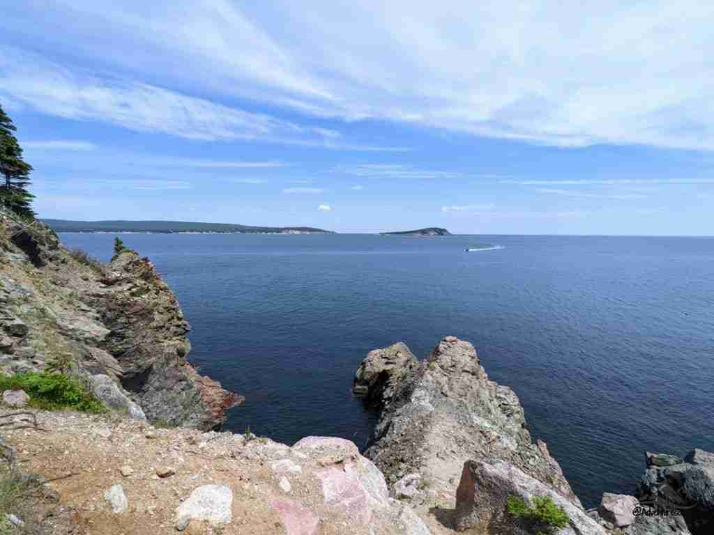 view of the ocean on a trail in Nova Scotia