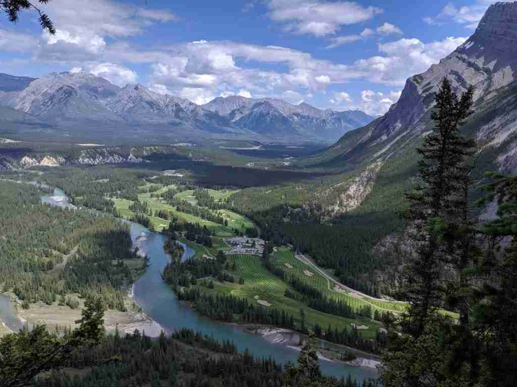 View of the Banff golf course from the Tunnel Mountain Trail