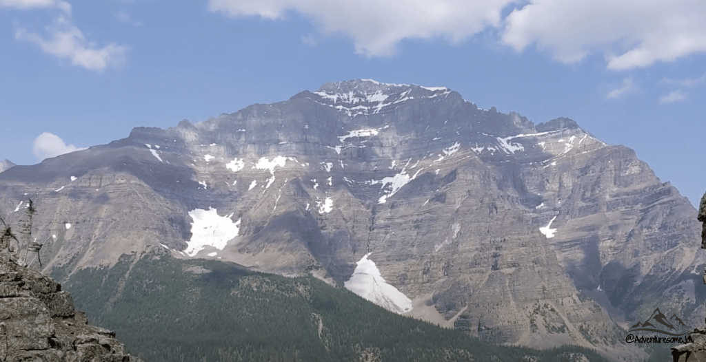 Mount Temple as seen from the tower of Babel near Moraine Lake