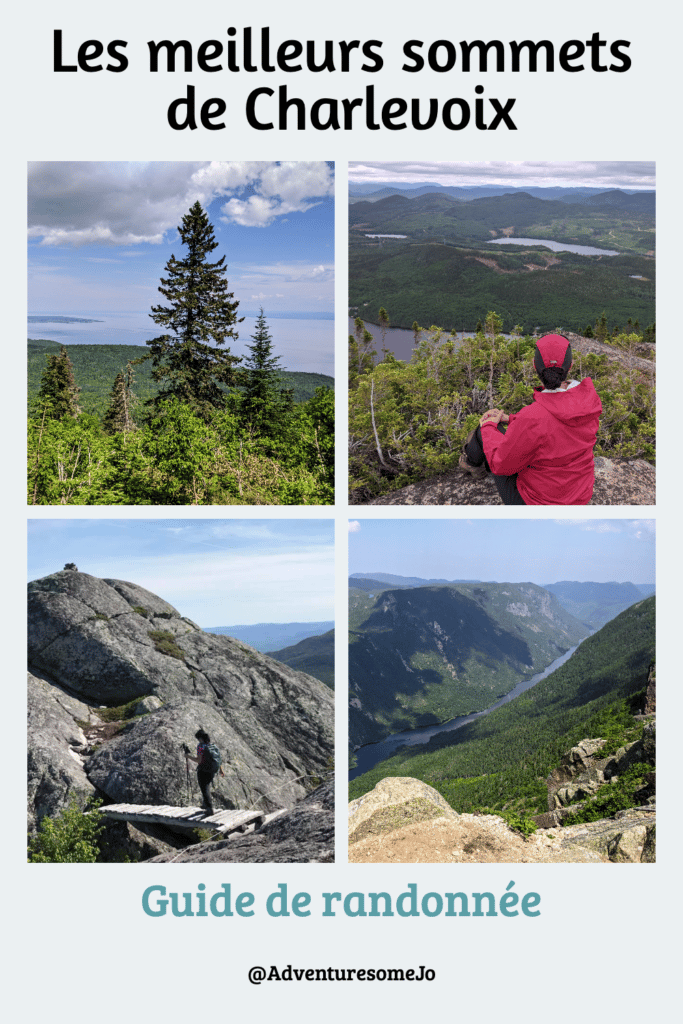collage d'images des meilleures vues de randonnées dans Charlevoix