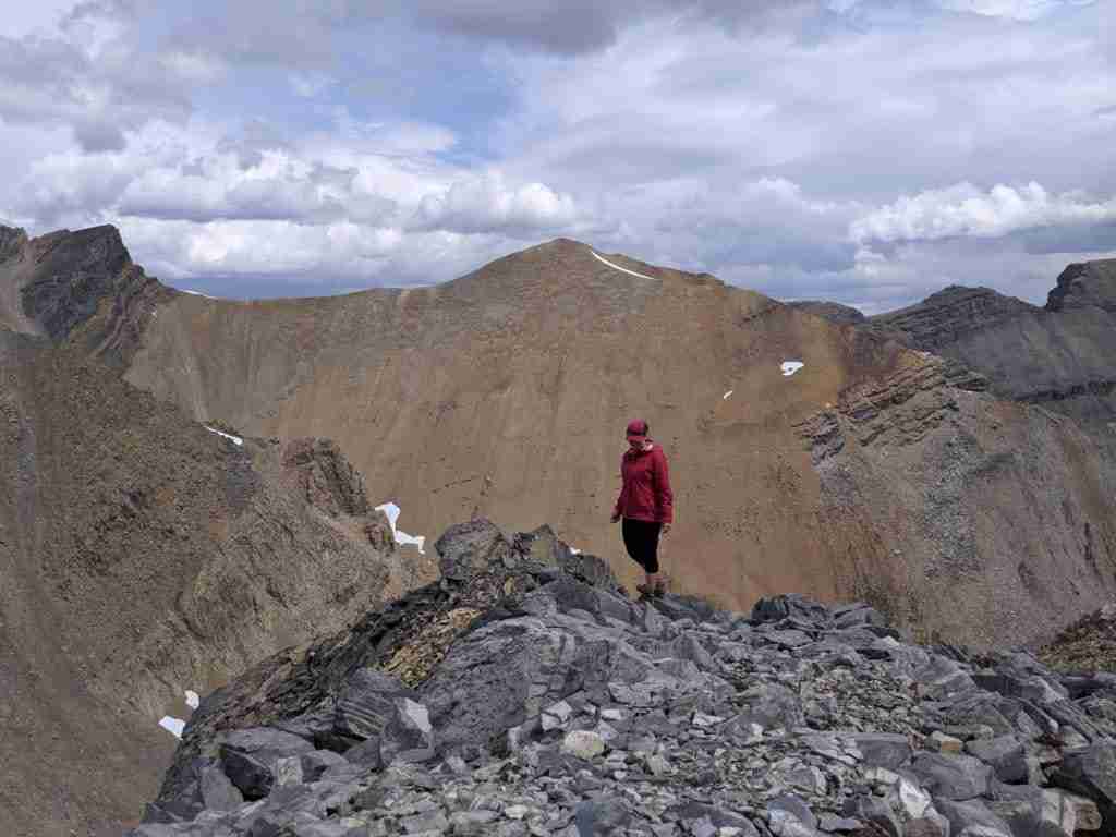 on the summit of Paget Peak in the Rockies
