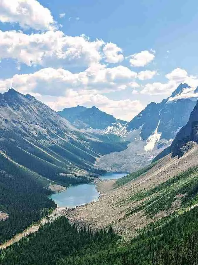 Consolation Lakes nestled between mountains