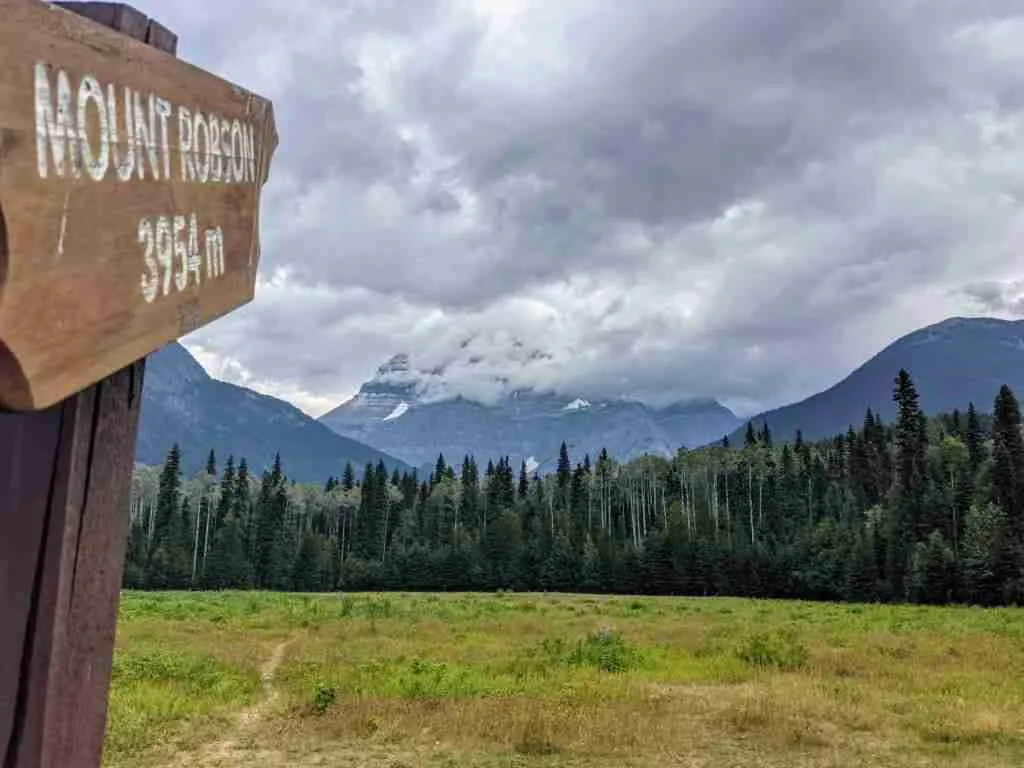 Mount Robson in the clouds
