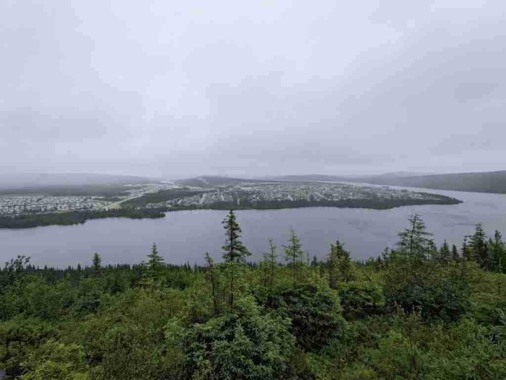 View of Fermont, Quebec from the summit of Mont Daviault