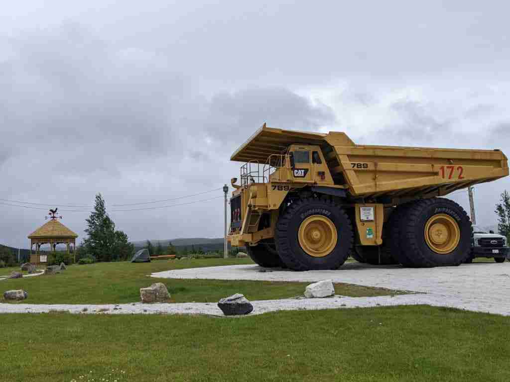 The Caterpillar mining dump truck in Jean Fortin Park in Fermont, Quebec
