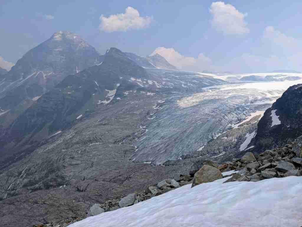 the Illecillewaet Glacier on the Glacier Crest Trail in Glacier National Park