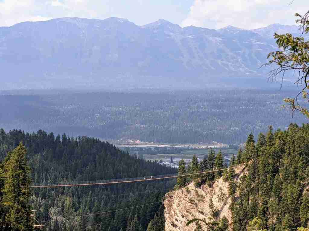 Golden Skybridge above the Columbia Valley in Golden, BC in the Canadian Rockies