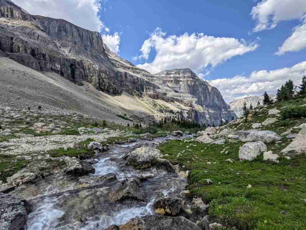 The end of the trail in the valley on the Stanley Glacier Trail in Kootenay National Park