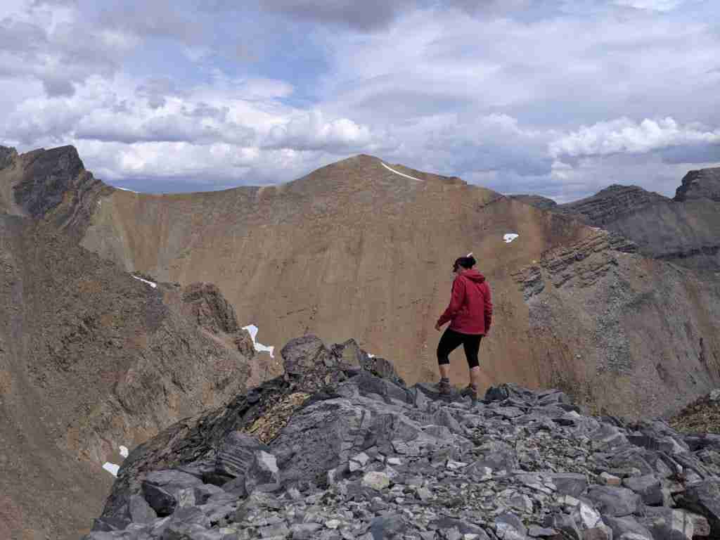 walking on the summit of Paget Peak in Yoho National Park