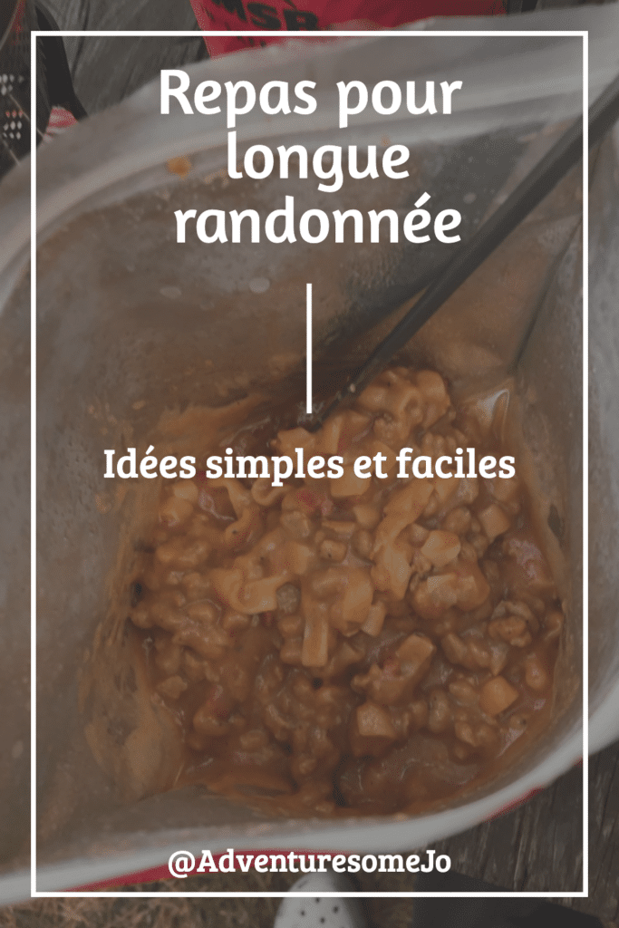 idées simples et faciles de repas de longue randonnée