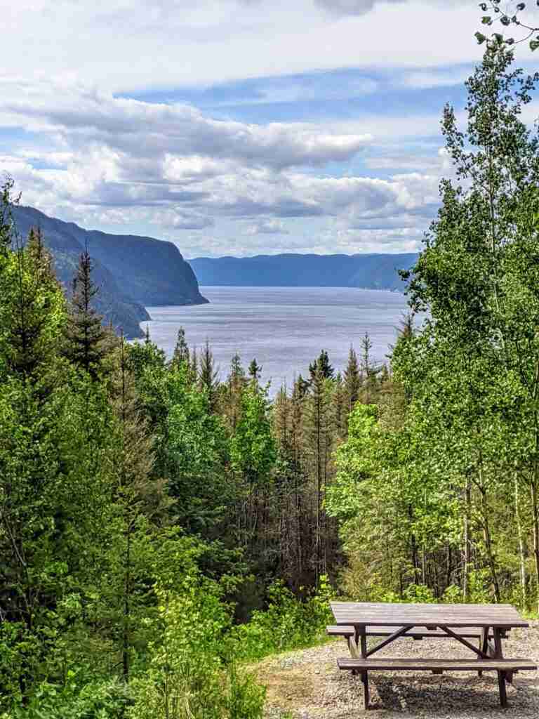 L'Anse à Tabatière lookout over the Saguenay Fjord and the towering cliffs on either side