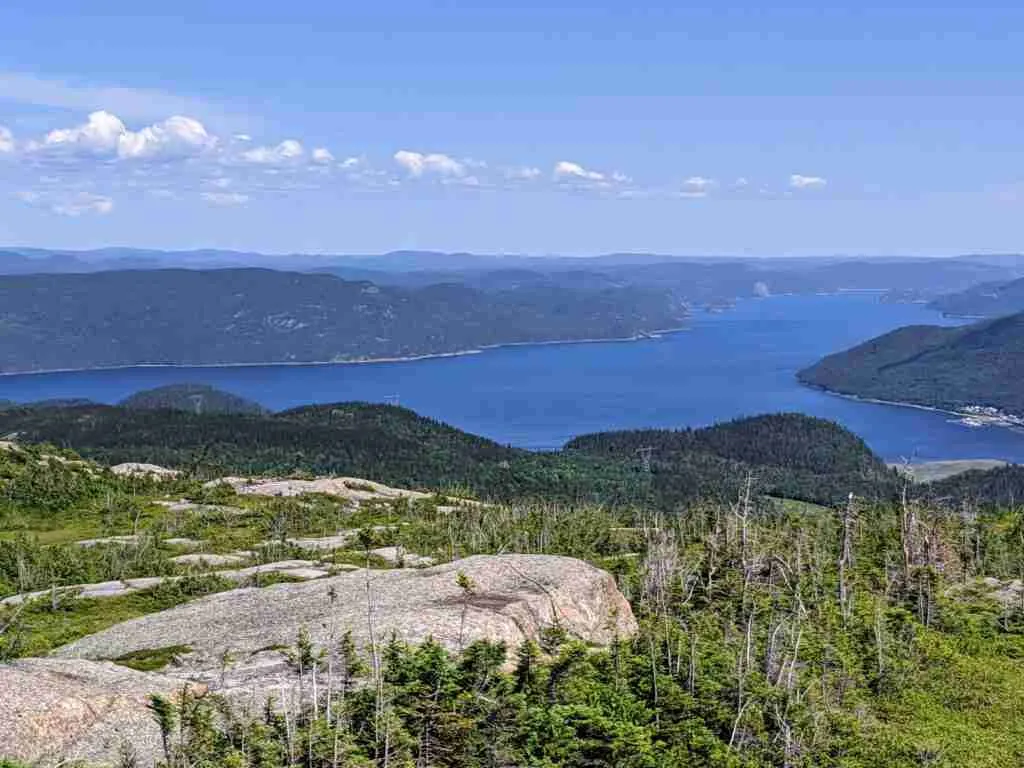 View of the Fjord from the summit of Montagne Blanche