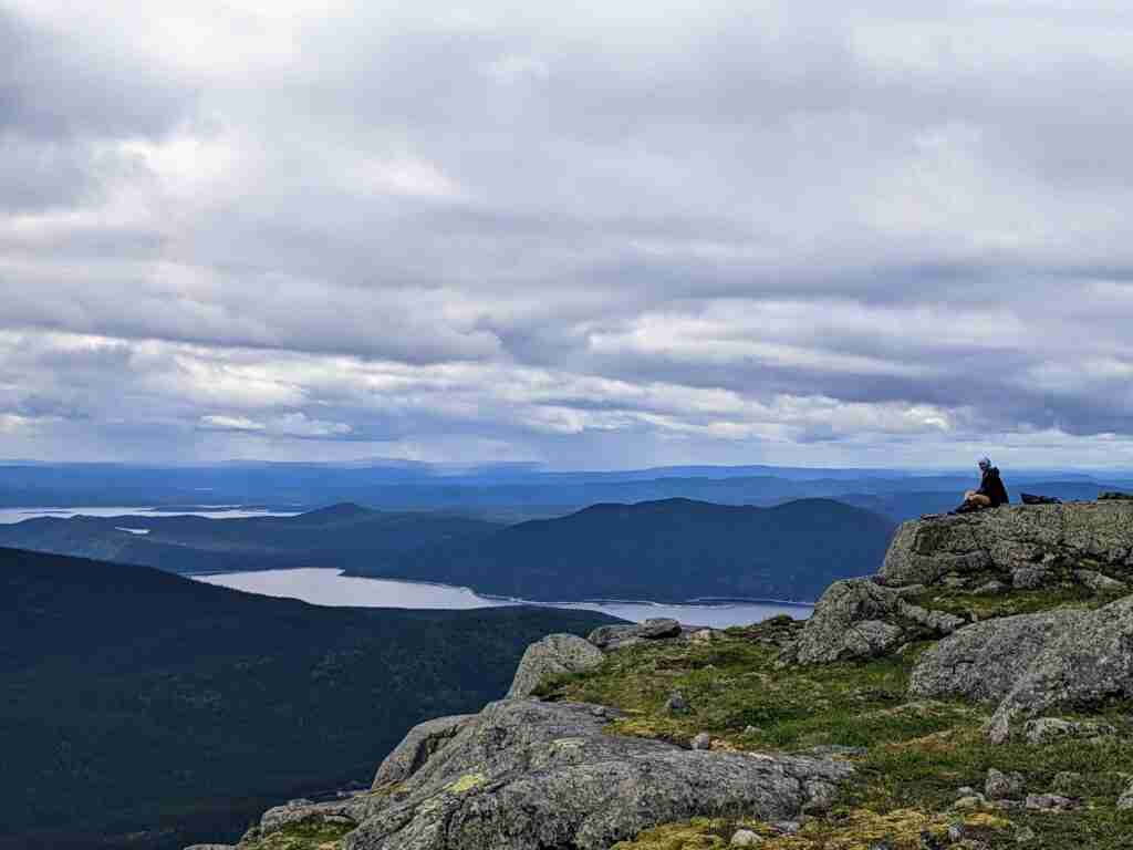 view or the Manicouagan Reservoir from the summit of mont Harfang in the Monts Groulx