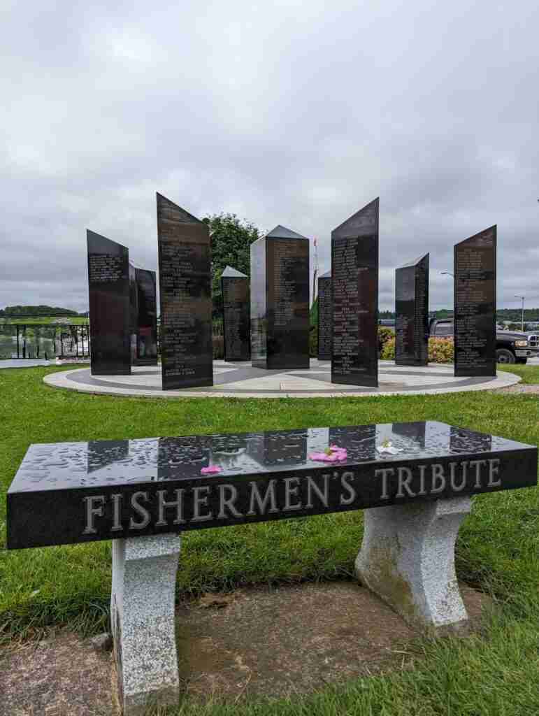 fishermen's Memorial with the pillars of quartz where hundred of names are engraved