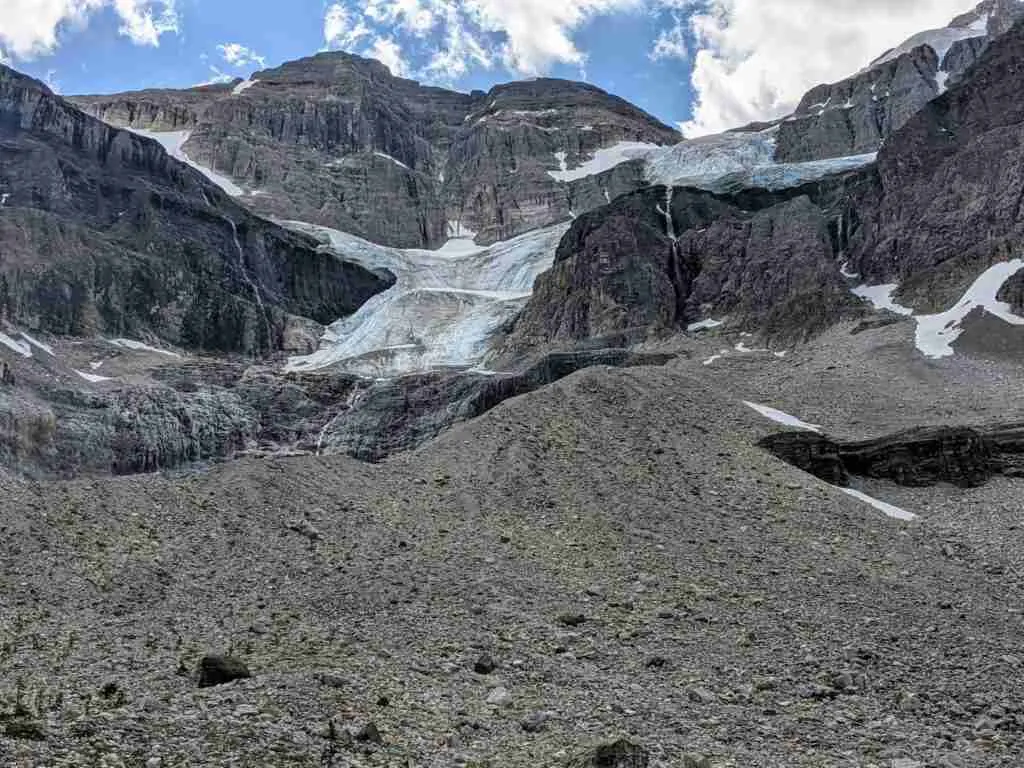Stanley Glacier nestle between two peaks