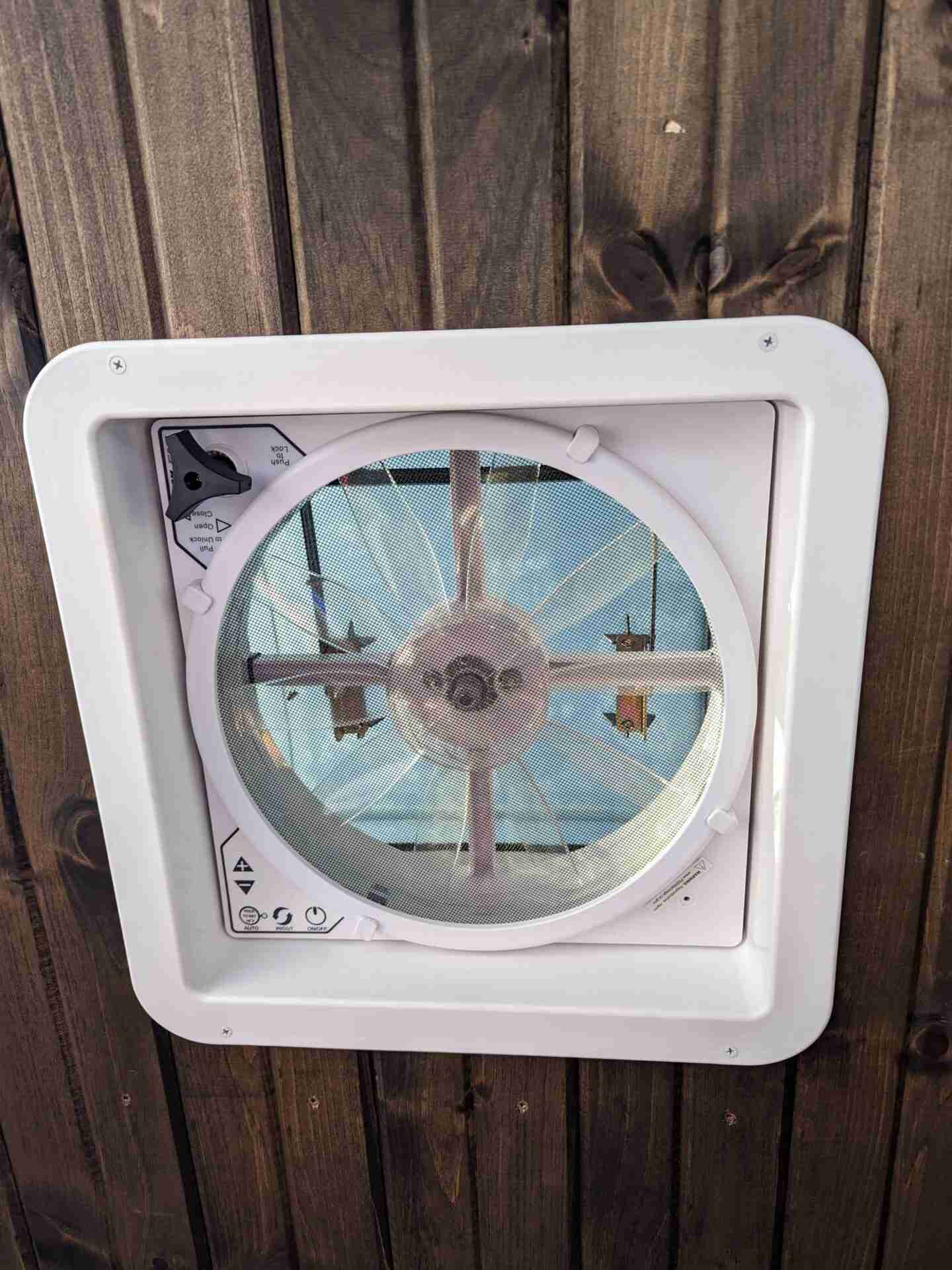 roof fan in ceiling of van