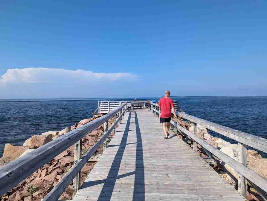 bordwalk on the water in Shediac, New Brunswick
