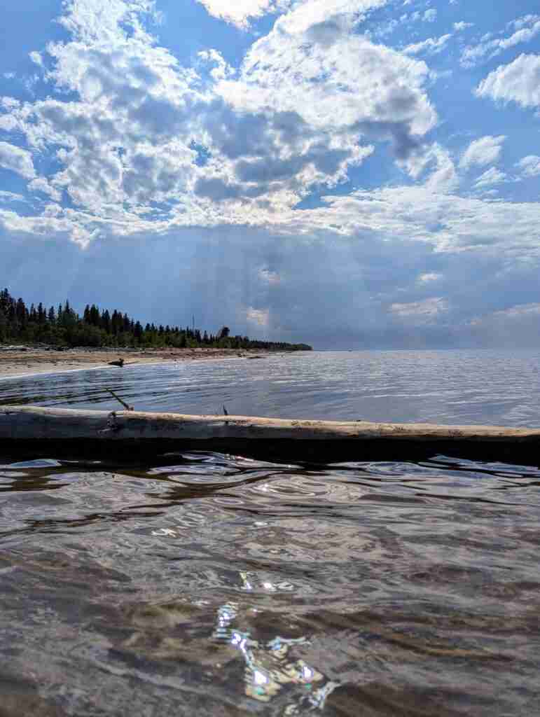 Slave Lake sandy shore in Hay River, Northwest Territories