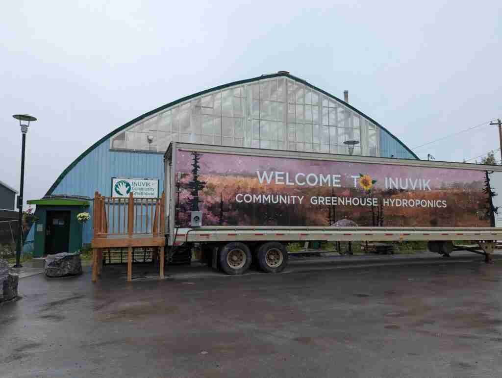 the old arena used as a greenhouse in Inuvik
