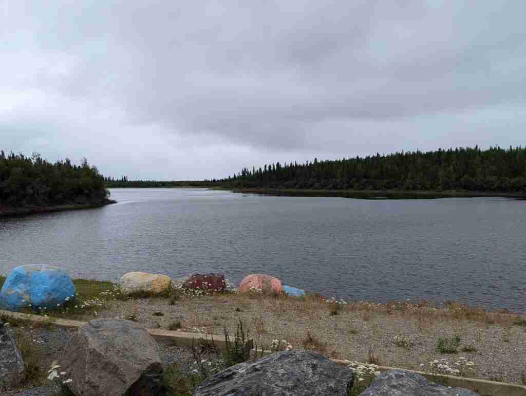 sandy banks of the Mackenzie River in Inuvik