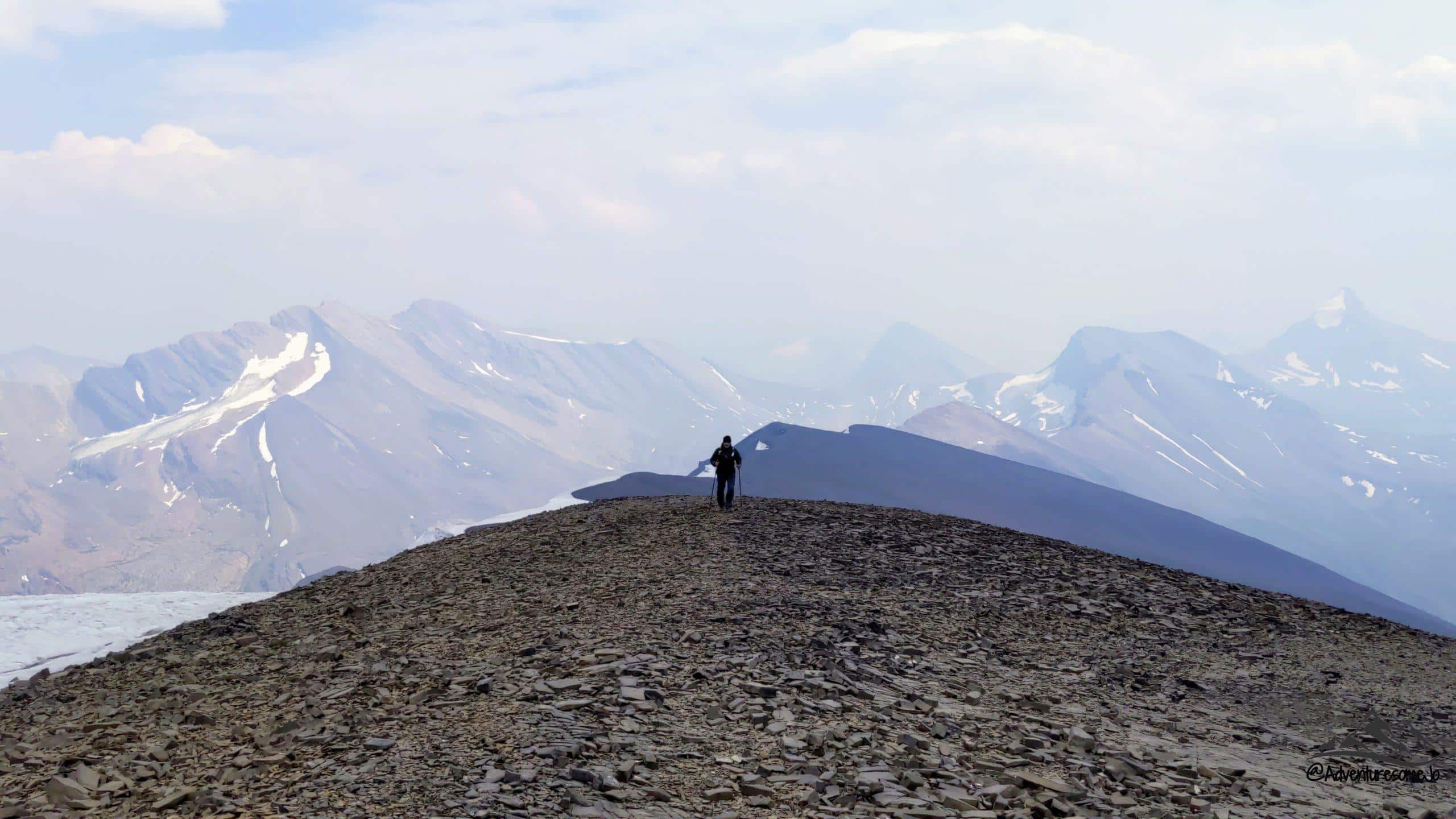 hiking Tangle Ridge in the canadian rockies